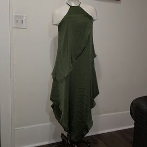 NWT green halter layered dress